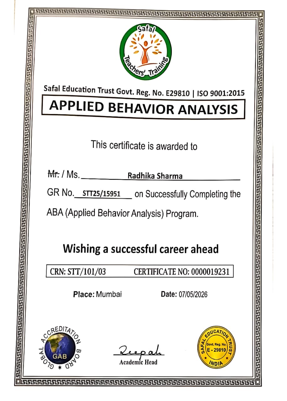 Applied Behavior Analysis Certificate