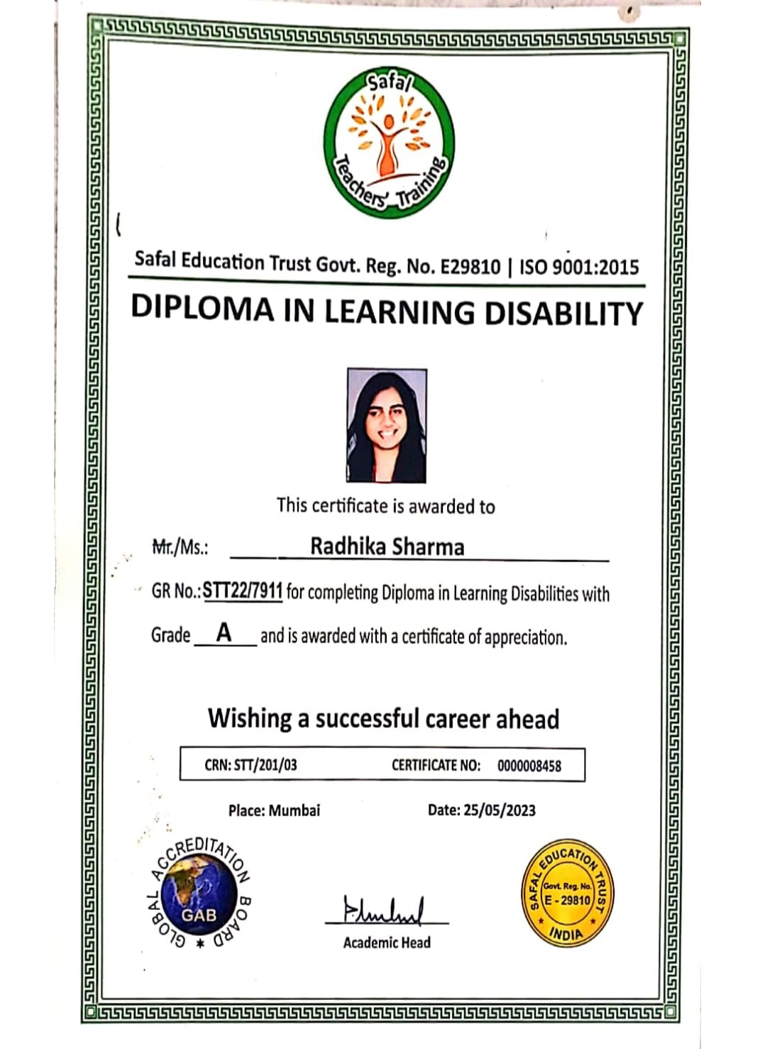 Diploma in Learning Disabilities